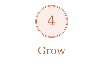 Number four inside a circle with the word 'Grow' below it.