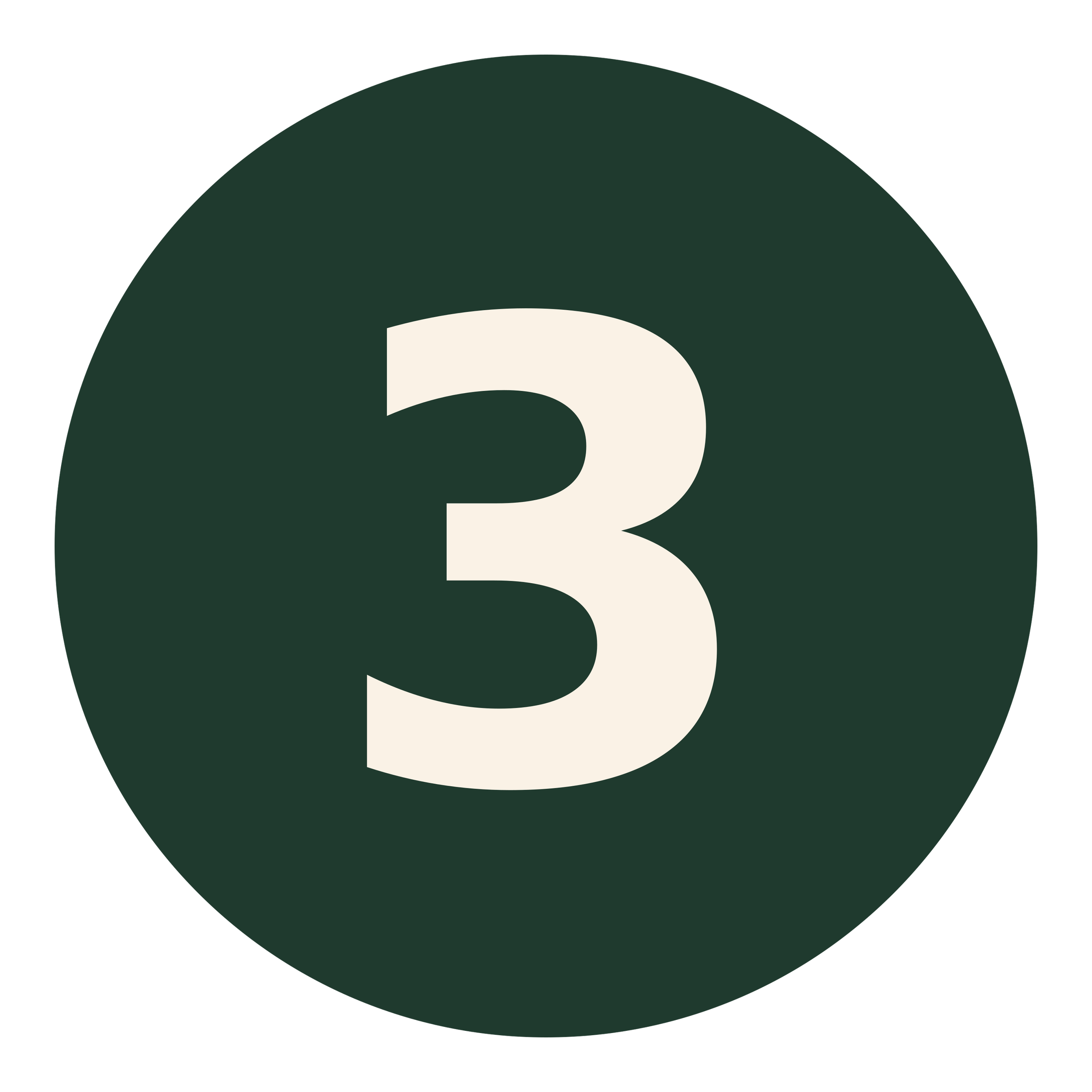 Close-up of a stylized letter 'S' inside a dark green circle, with a white section forming part of the letter.