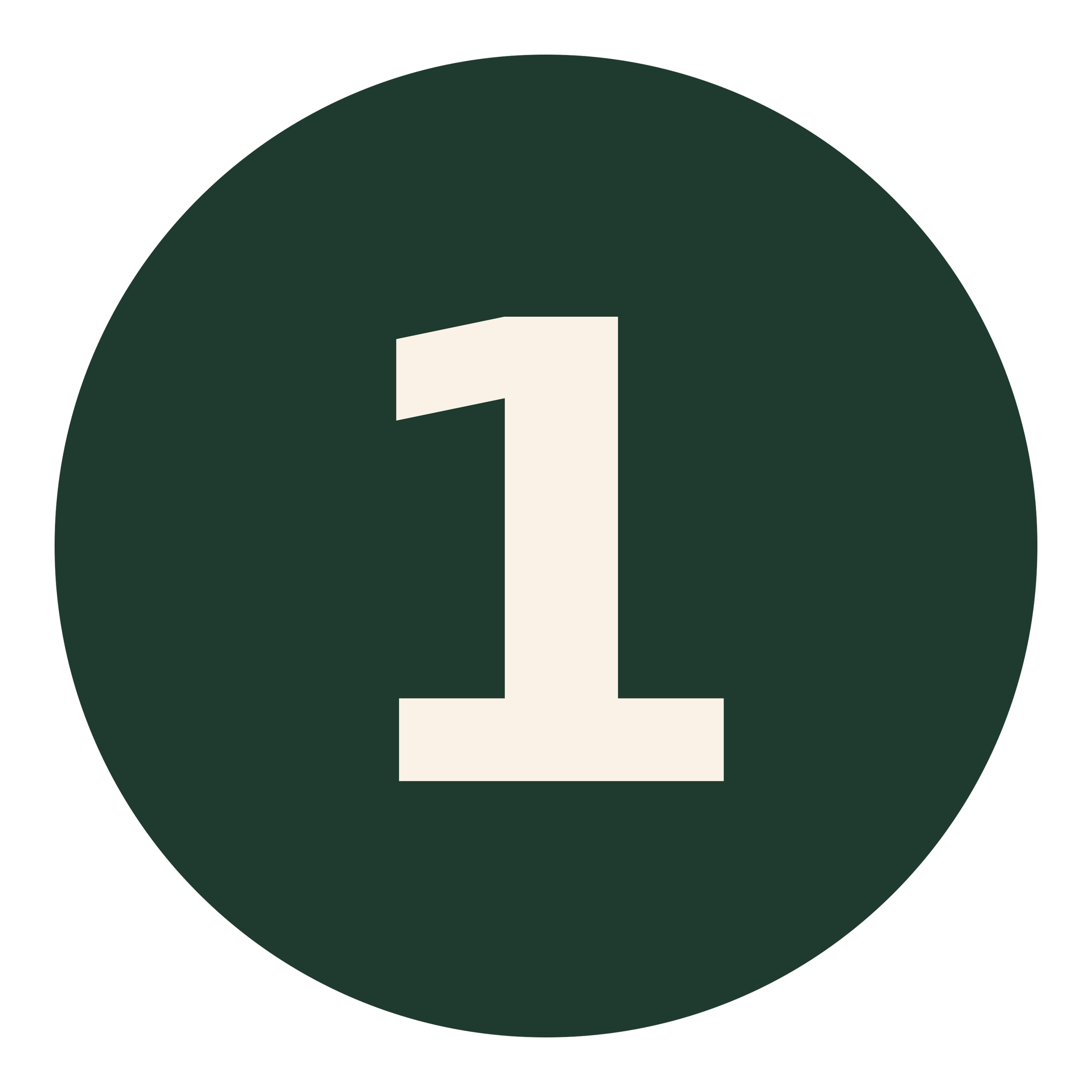 Close-up of a black circular emblem with a green background, featuring a white stylized letter 'F' in the center.