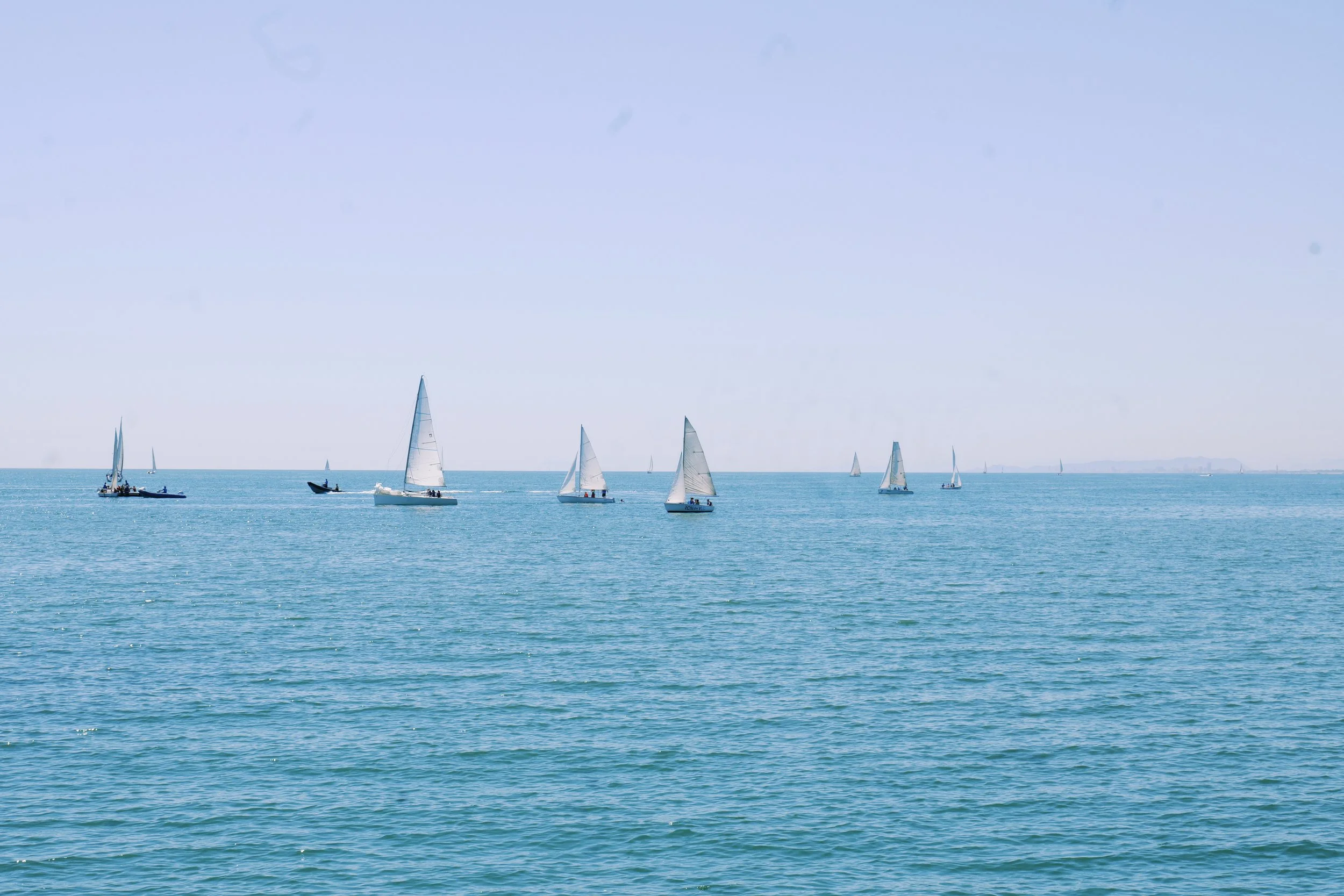 Boats sailing on the Mediterranean