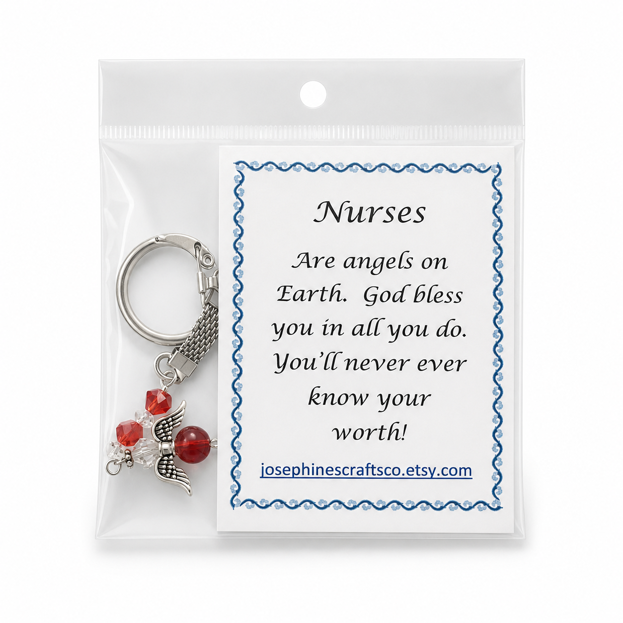 Nurse Angel Red Keychain