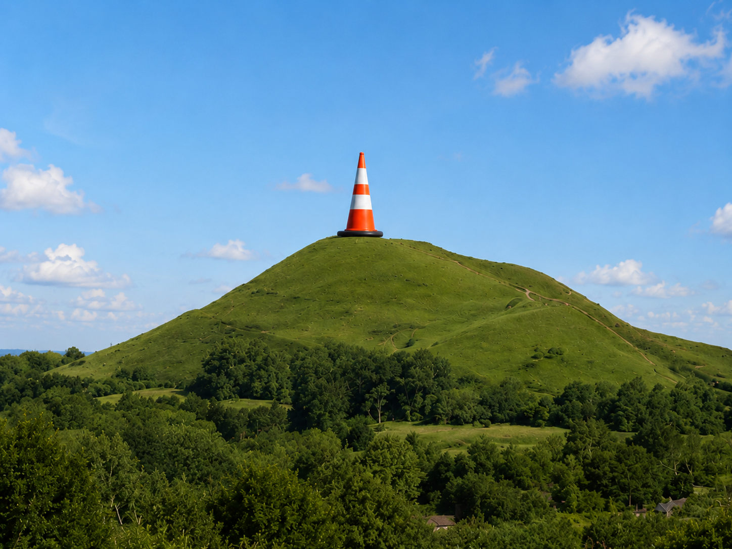 GLASTONBURY TOR HIT BY TRAFFIC CONE PRANK!!!