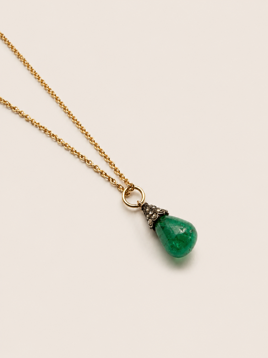 Antique Victorian Colombian Emerald Drop