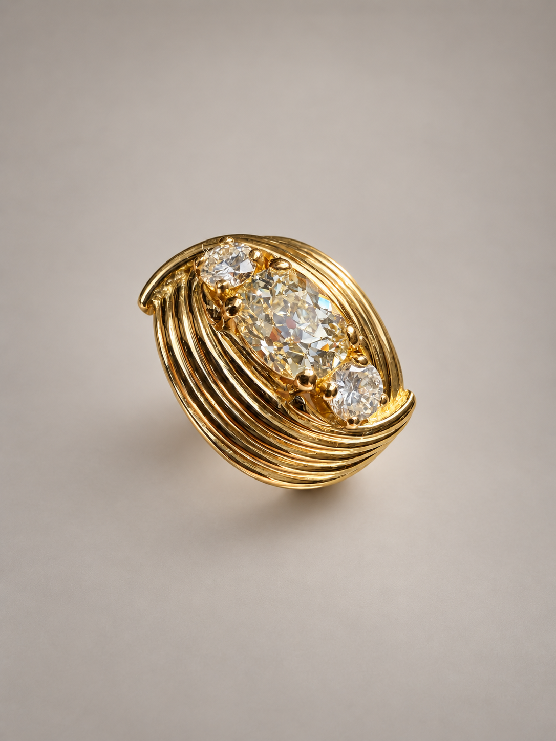 OLD MINE CUT DIAMOND RING