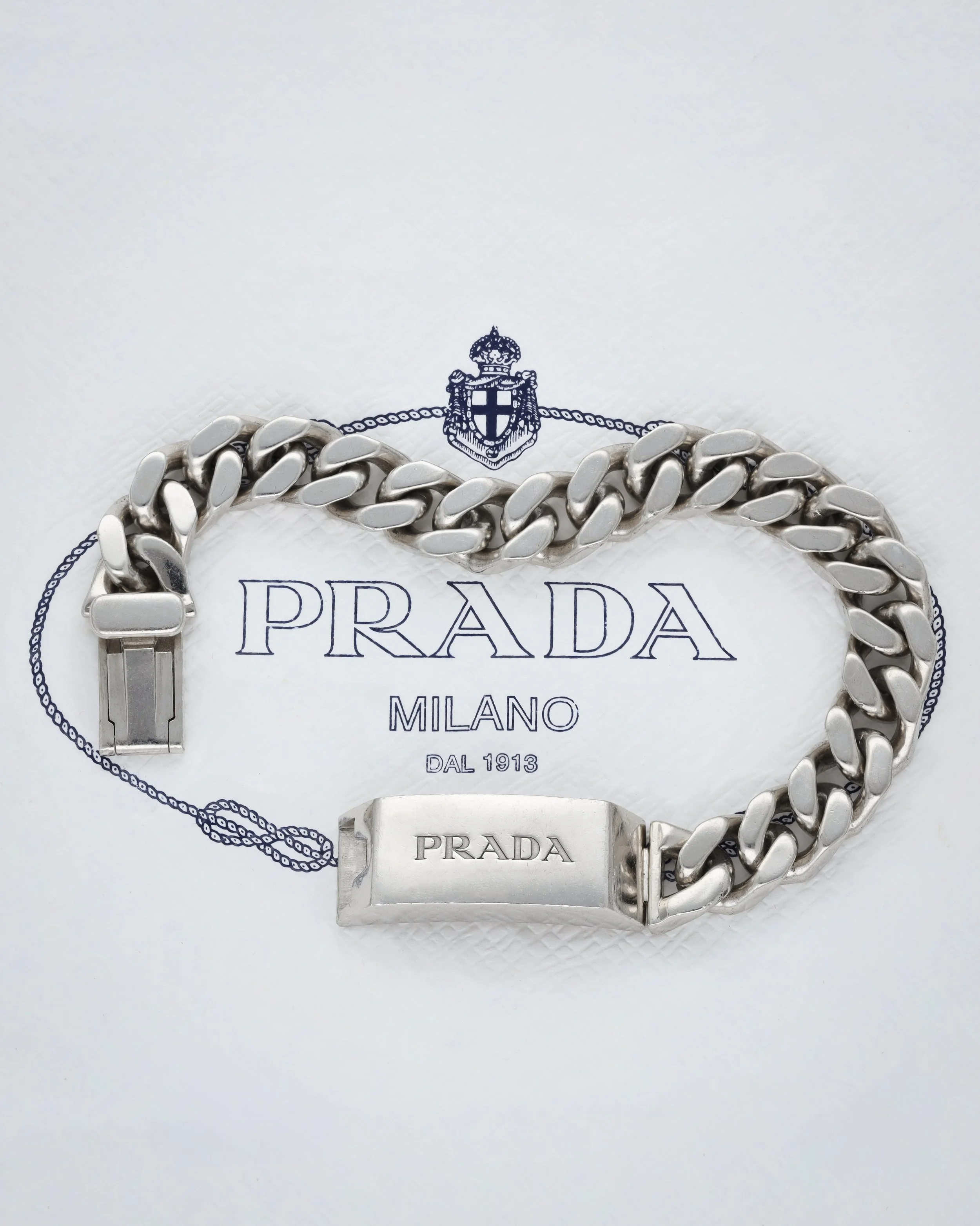 Vintage Chunky PRADA Silver Bracelet