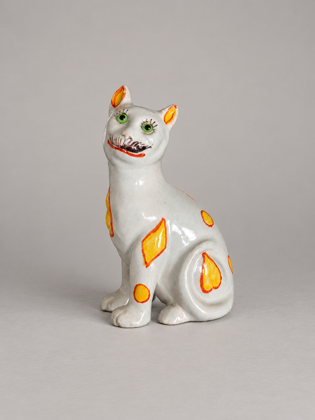 STRANGE ANTIQUE PORCELAIN CAT