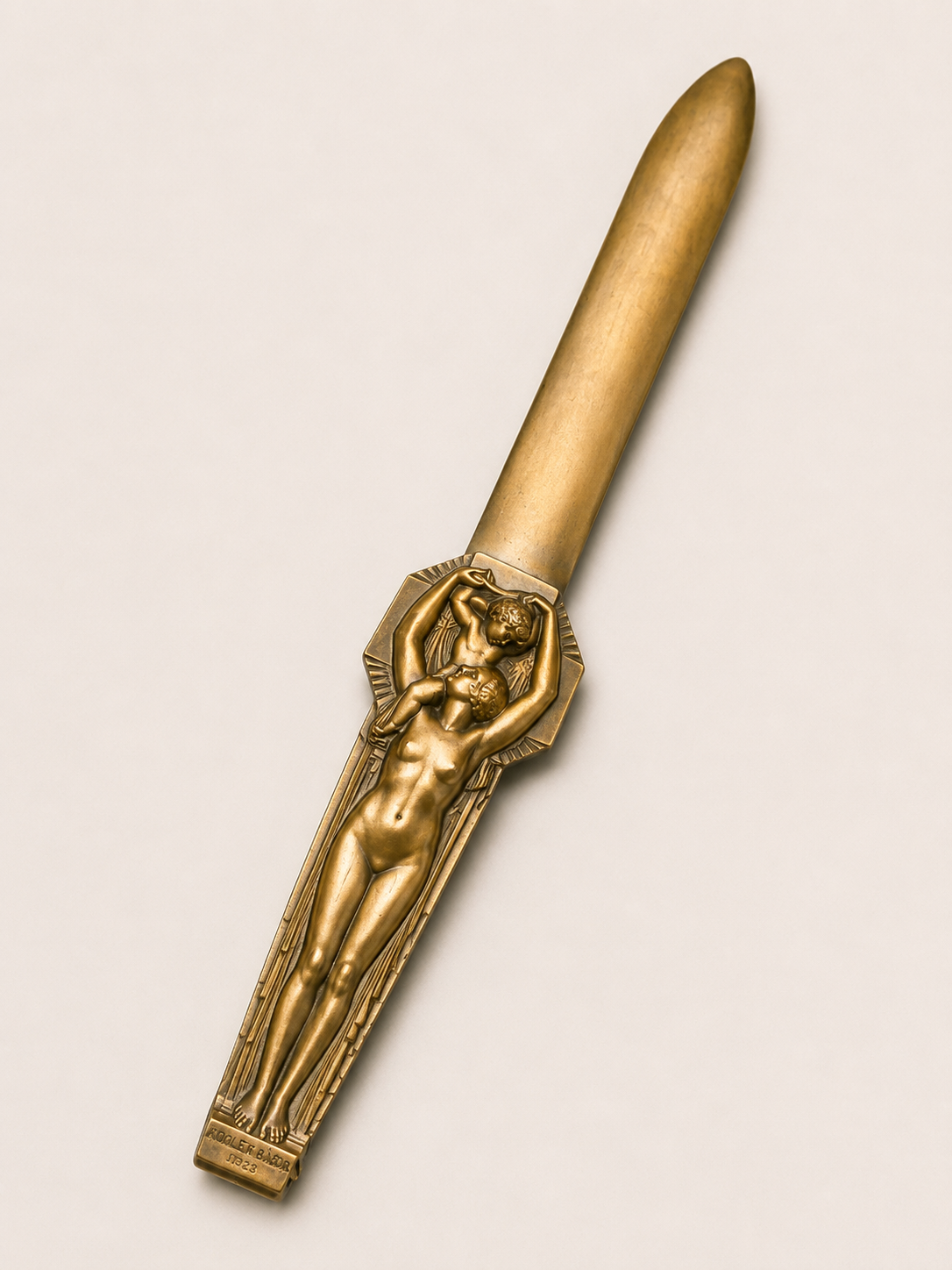 Lucien Bazor French Bronze Paper Knife 1928