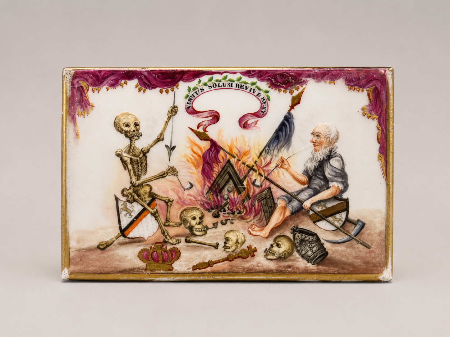 Antique Masonic Ceramic Box