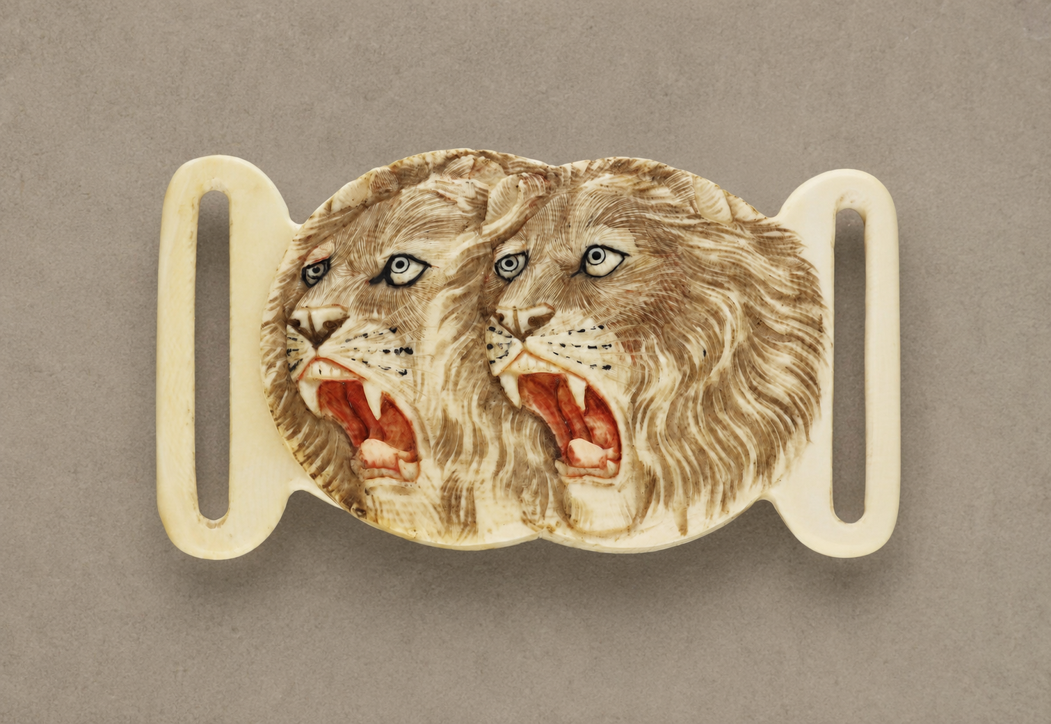 Antique Japanese Lion Buckle