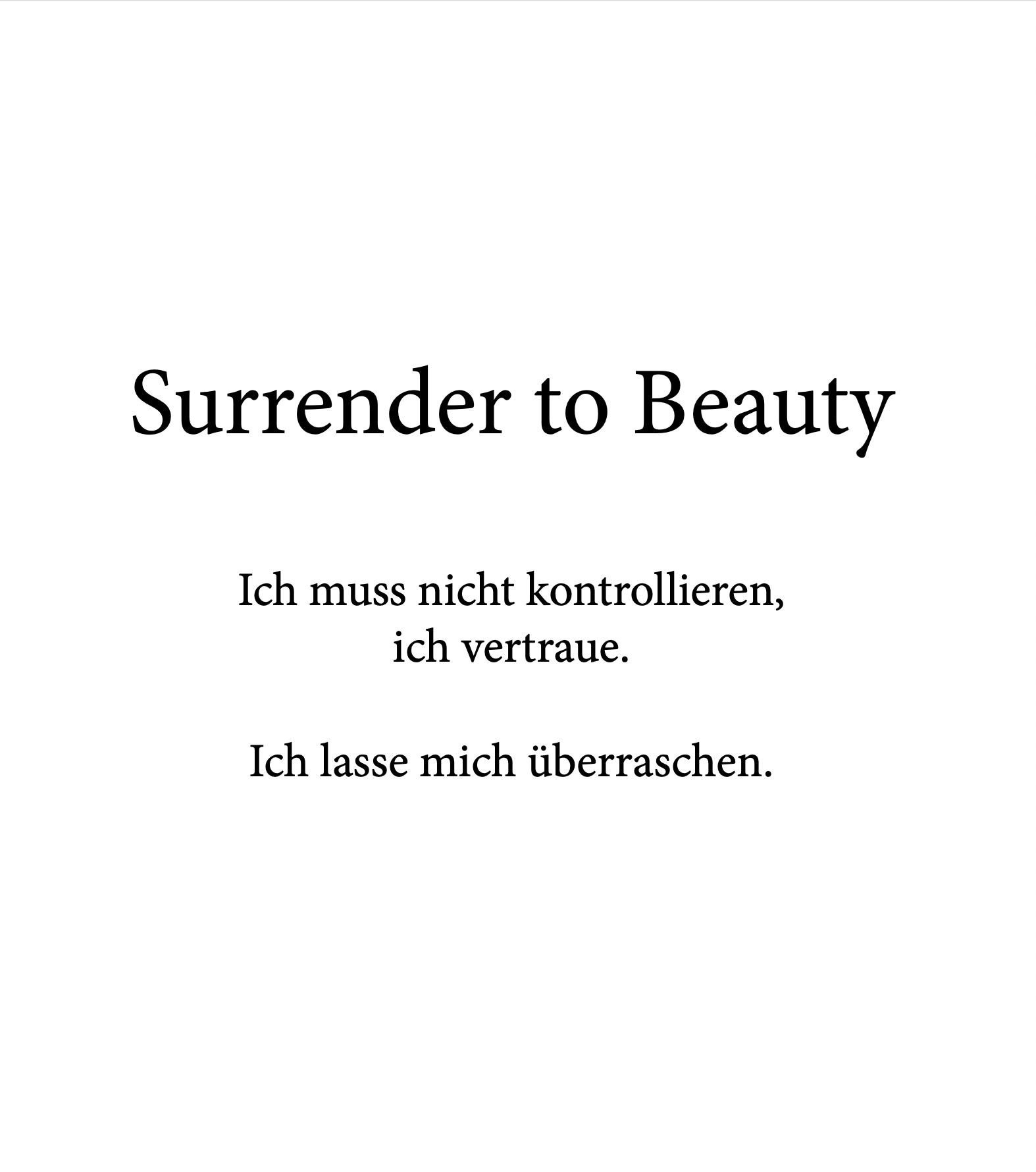 Surrender to Beauty