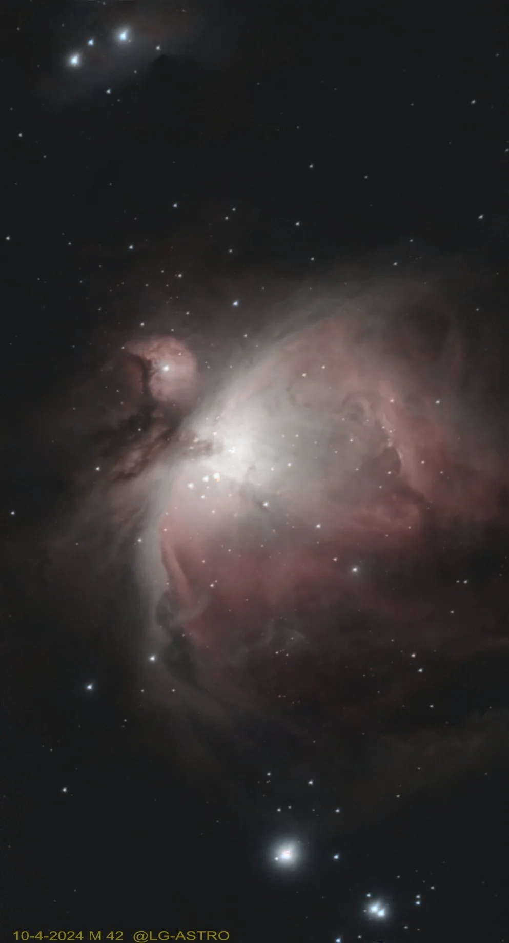 M42 Orion Nebula (195 Subs X 10 Sec. Integration under Bortle 7) Captured 2024.10.04