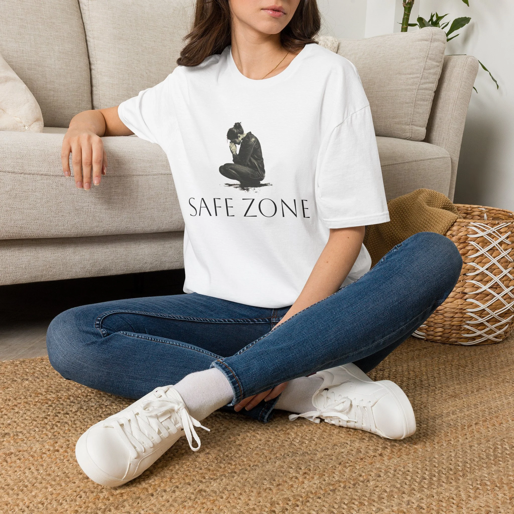 Safe Zone Introspective Woman Praying T-Shirt