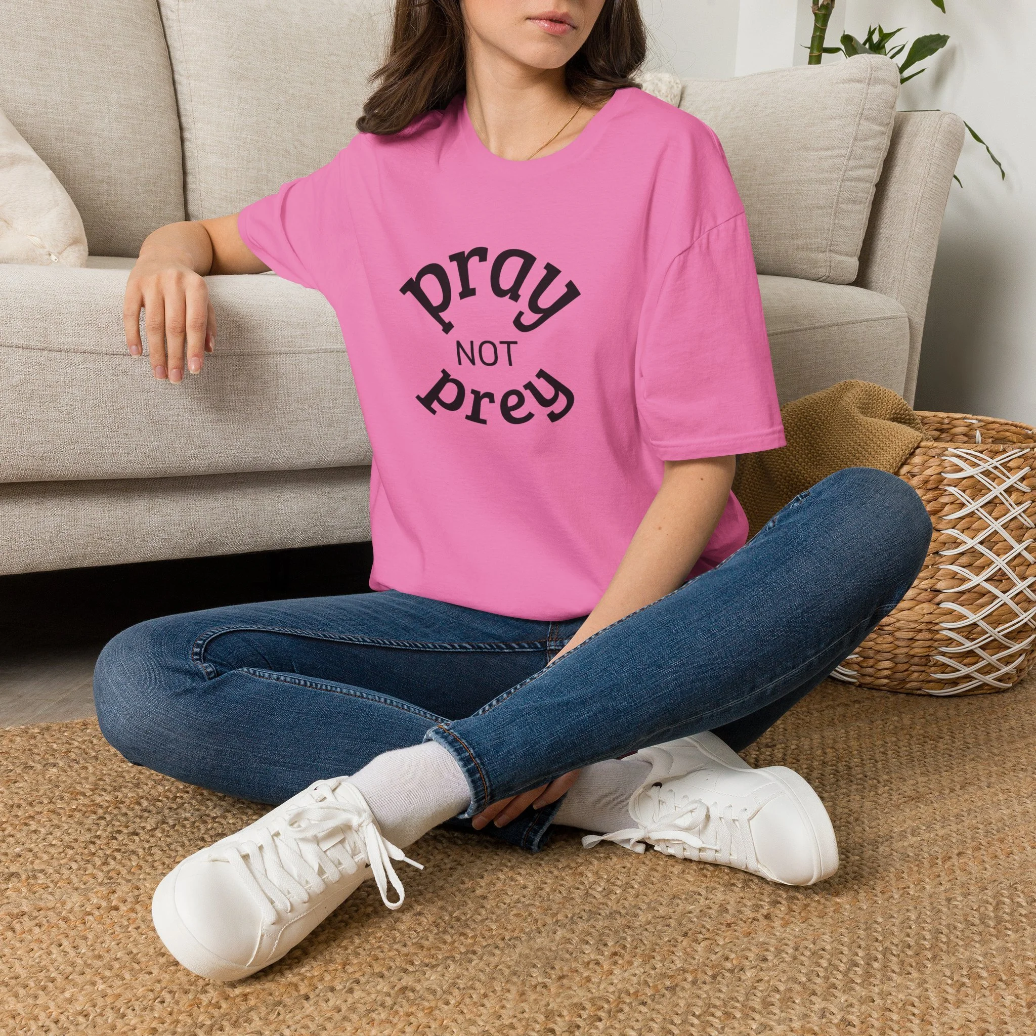 Pray Not Prey Graphic T-Shirt — Faith-Inspired Christian Message Tee