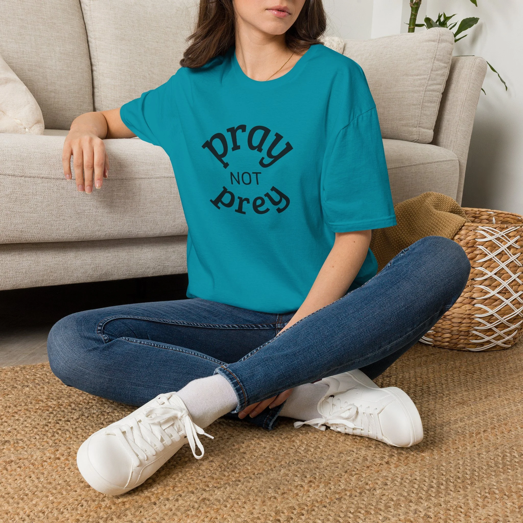 Pray Not Prey Graphic T-Shirt — Faith-Inspired Christian Message Tee