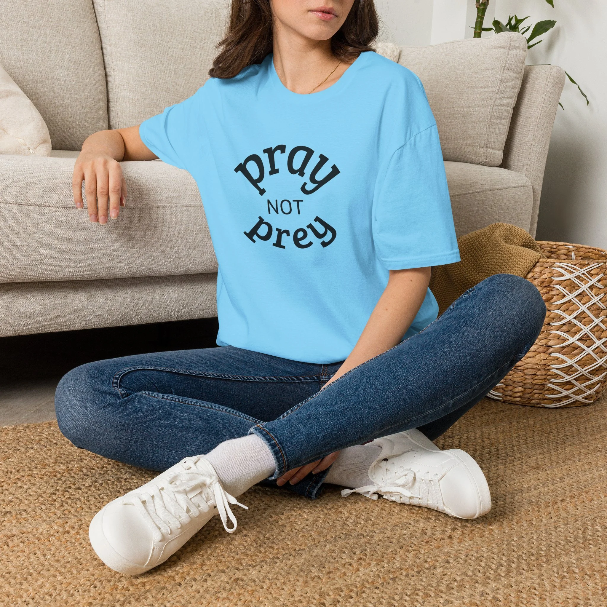 Pray Not Prey Graphic T-Shirt — Faith-Inspired Christian Message Tee