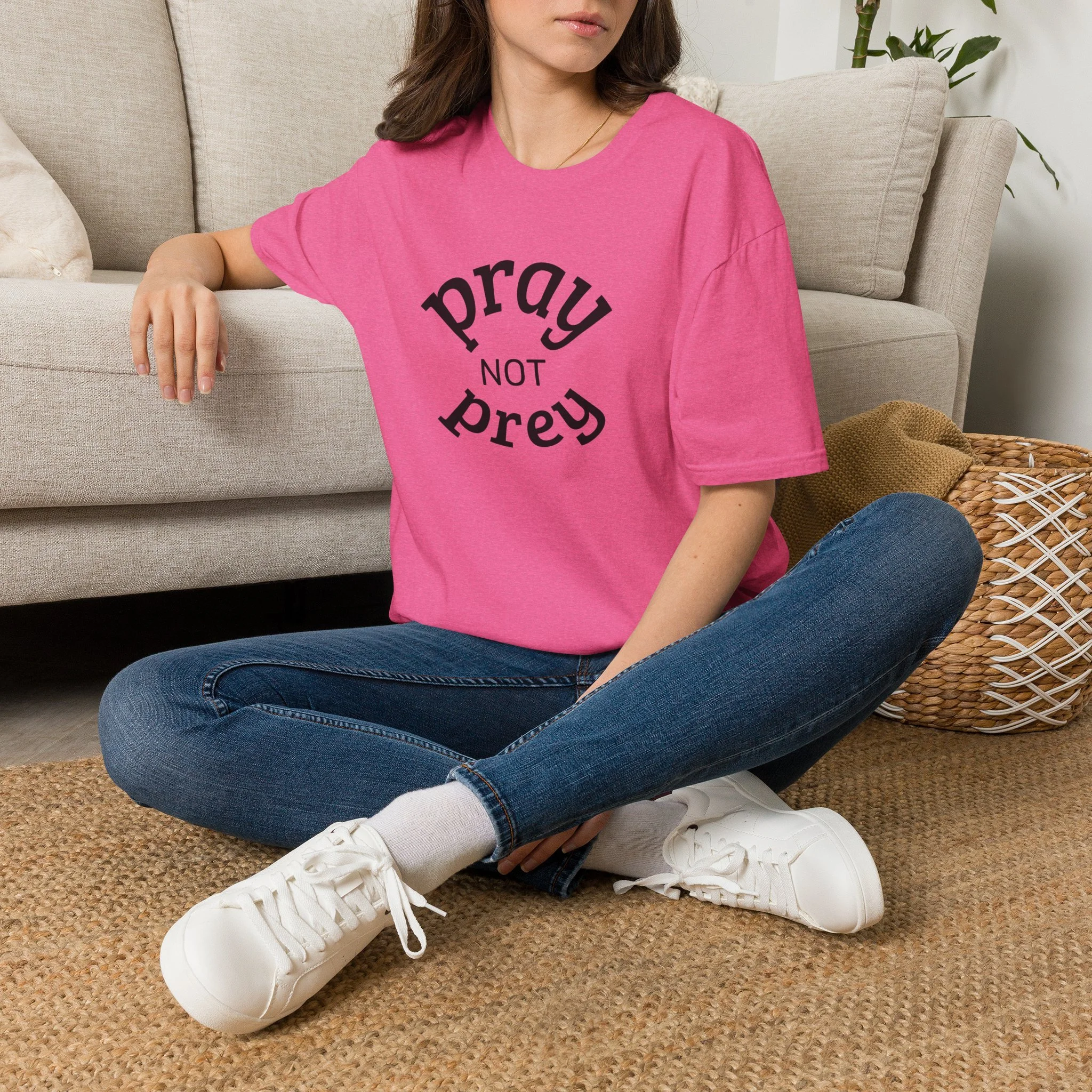 Pray Not Prey Graphic T-Shirt — Faith-Inspired Christian Message Tee