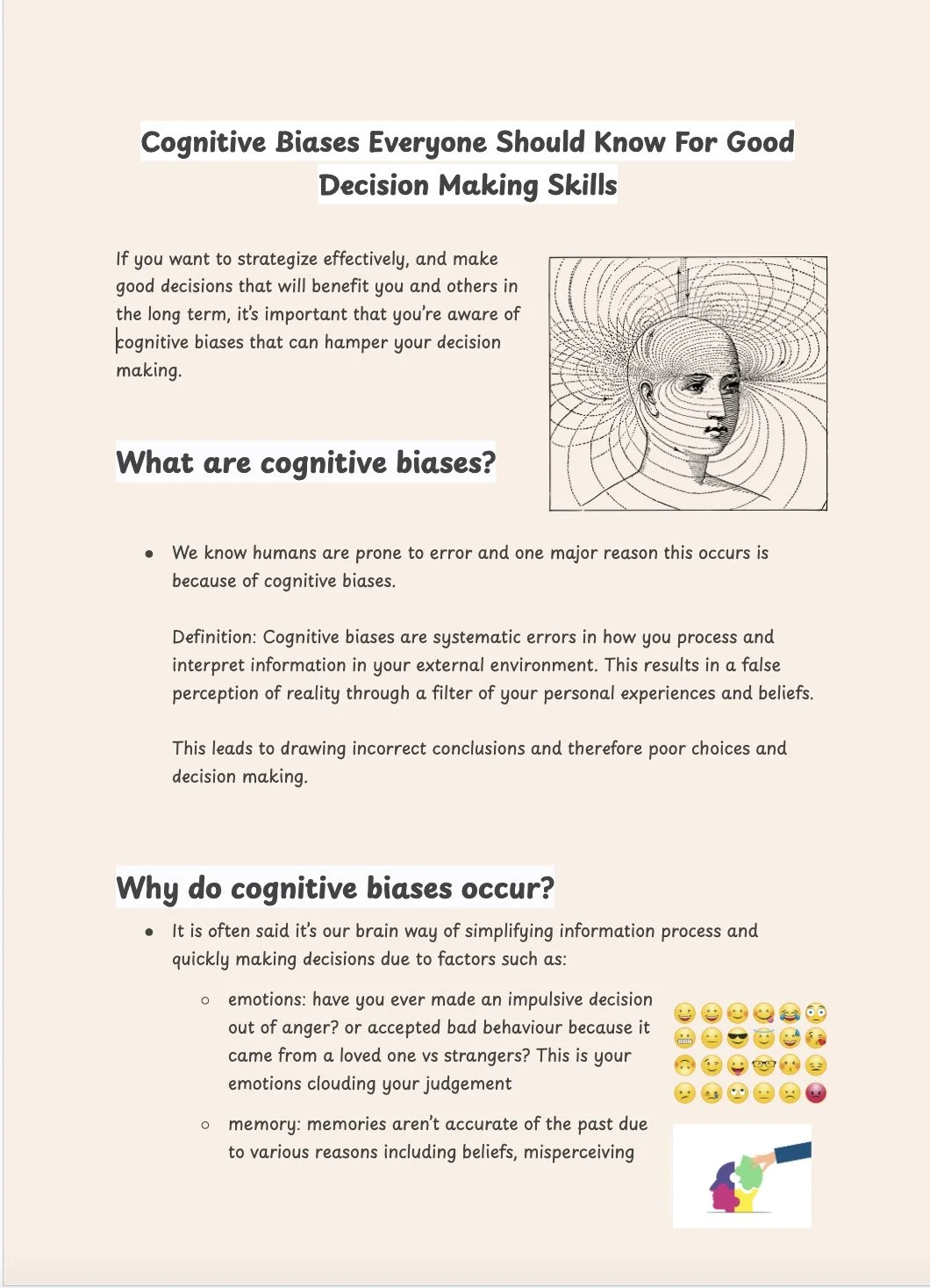 Beginner's guide to cognitive biases