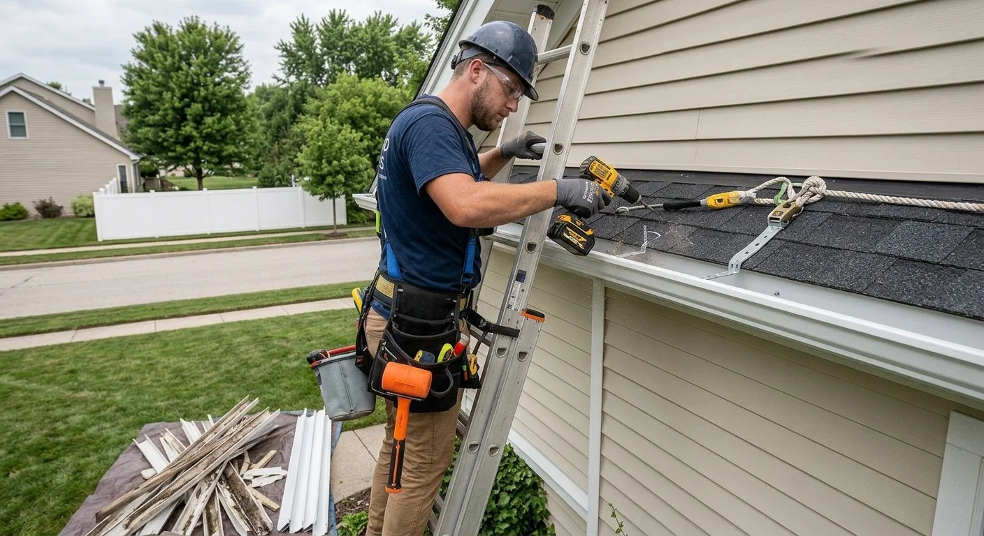 Gutter repair and installation. Gutter guard installation.