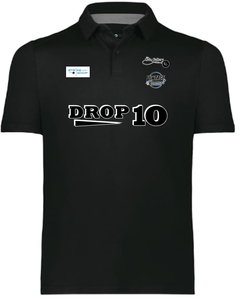 Men's Polo - Blk-Wht logo-motto - front side.png