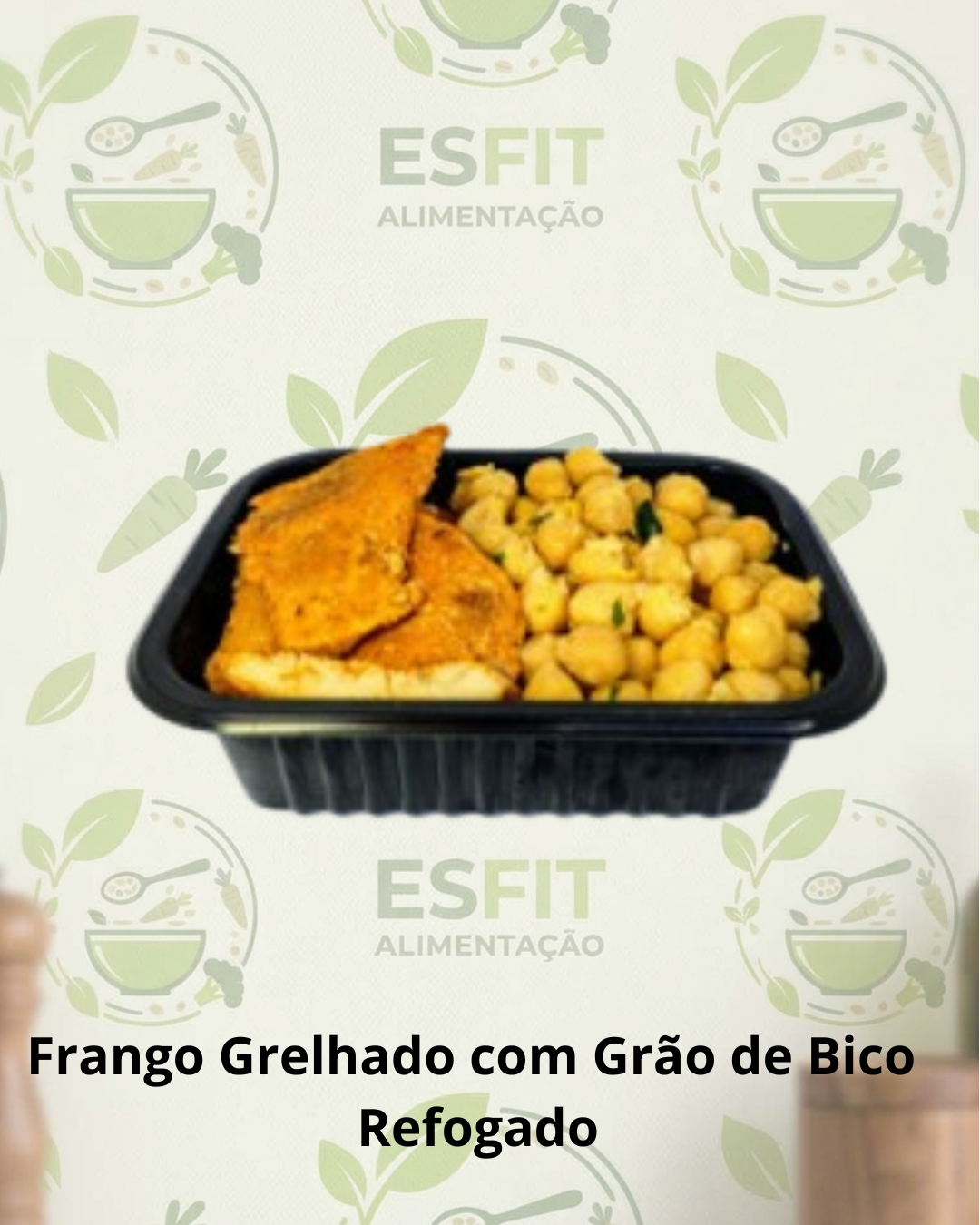 Frango Grelhado com Grão de Bico  Refogado