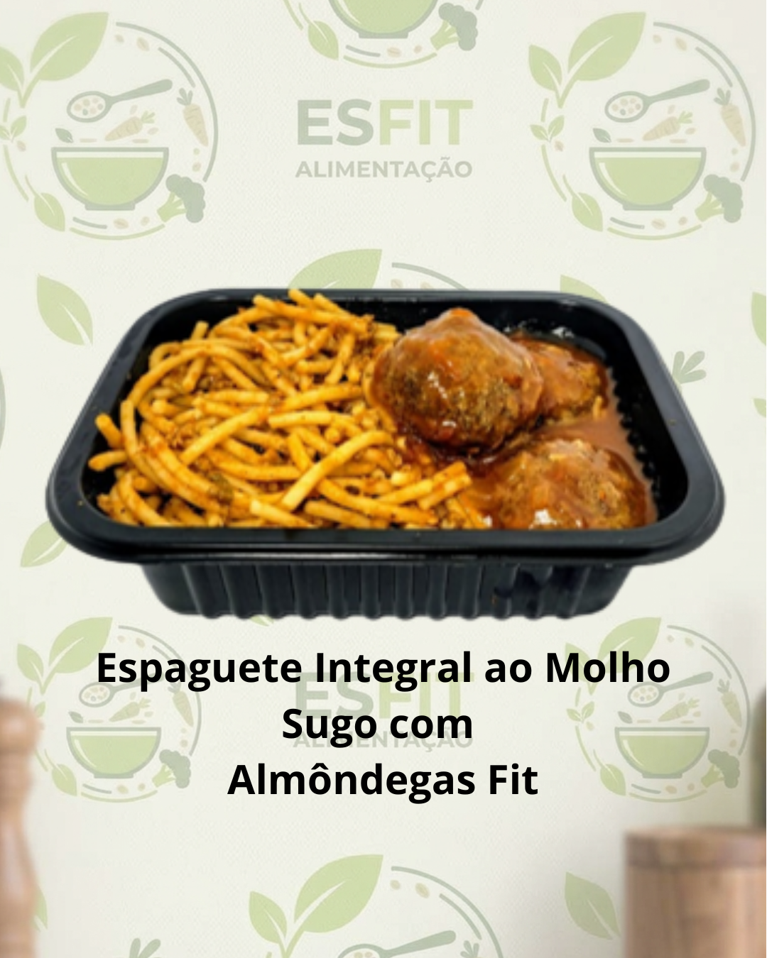 Espaguete Integral ao Molho Sugo com  Almôndegas Fit