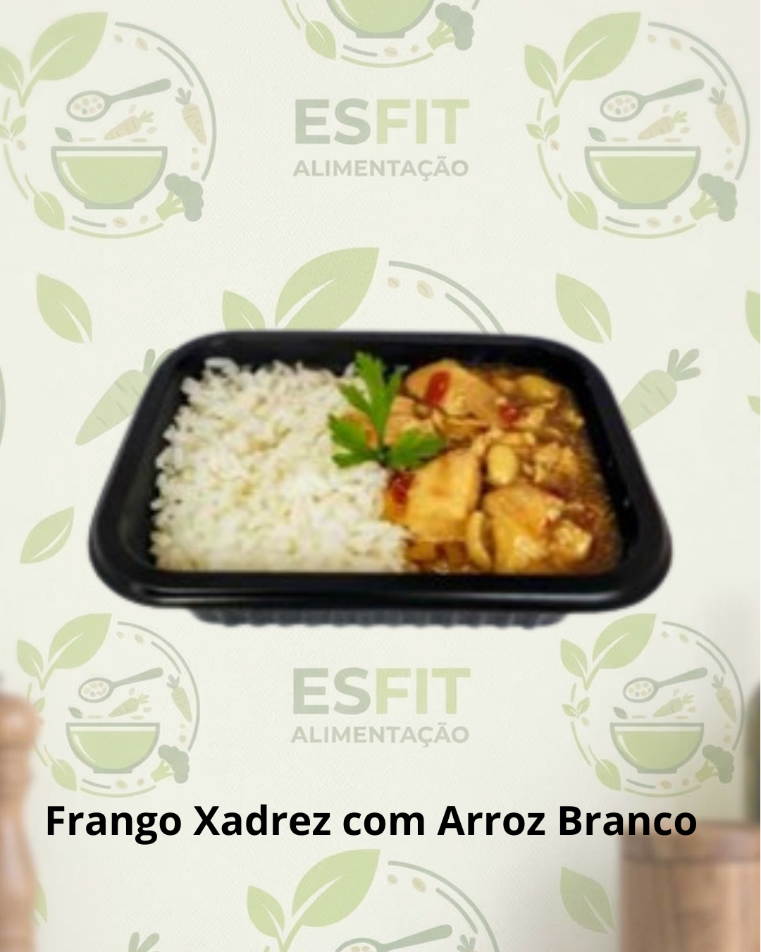 Frango Xadrez com Arroz Branco