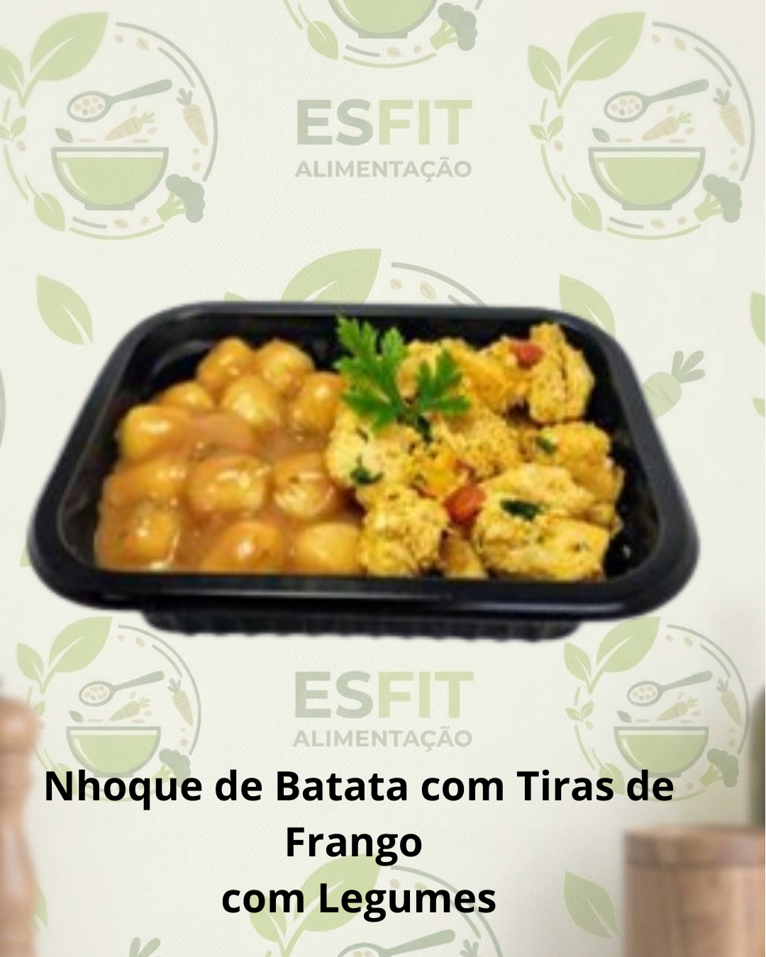Nhoque de Batata com Tiras de Frango  com Legumes