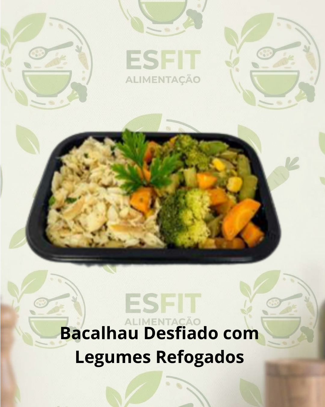 Bacalhau Desfiado com Legumes Refogados