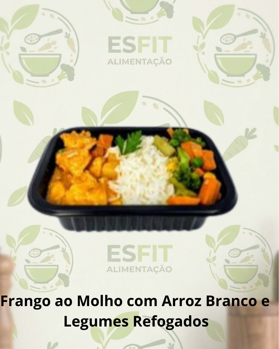 Frango ao Molho com Arroz Branco e  Legumes Refogados