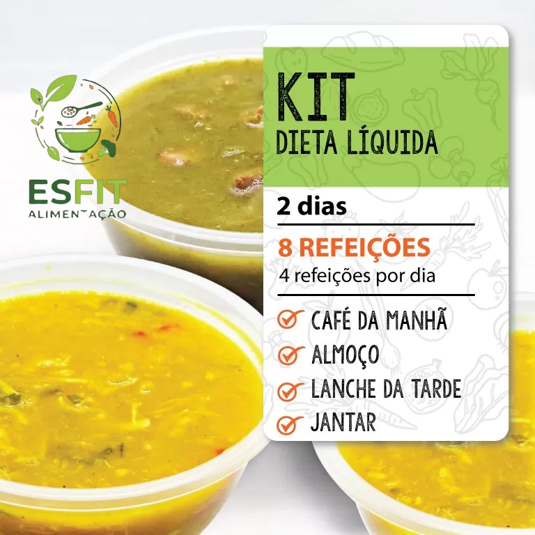 Kit Dieta Líquida – 2 Dias - 8 Refeições