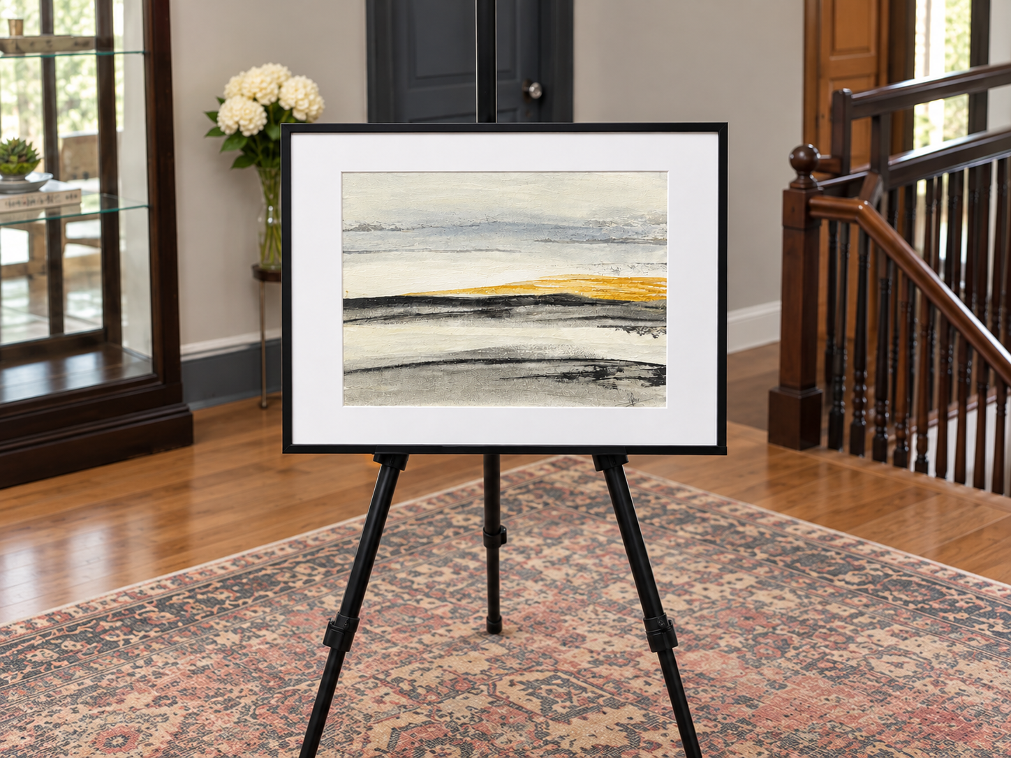 Framed Abstract Landscape on Easel.png