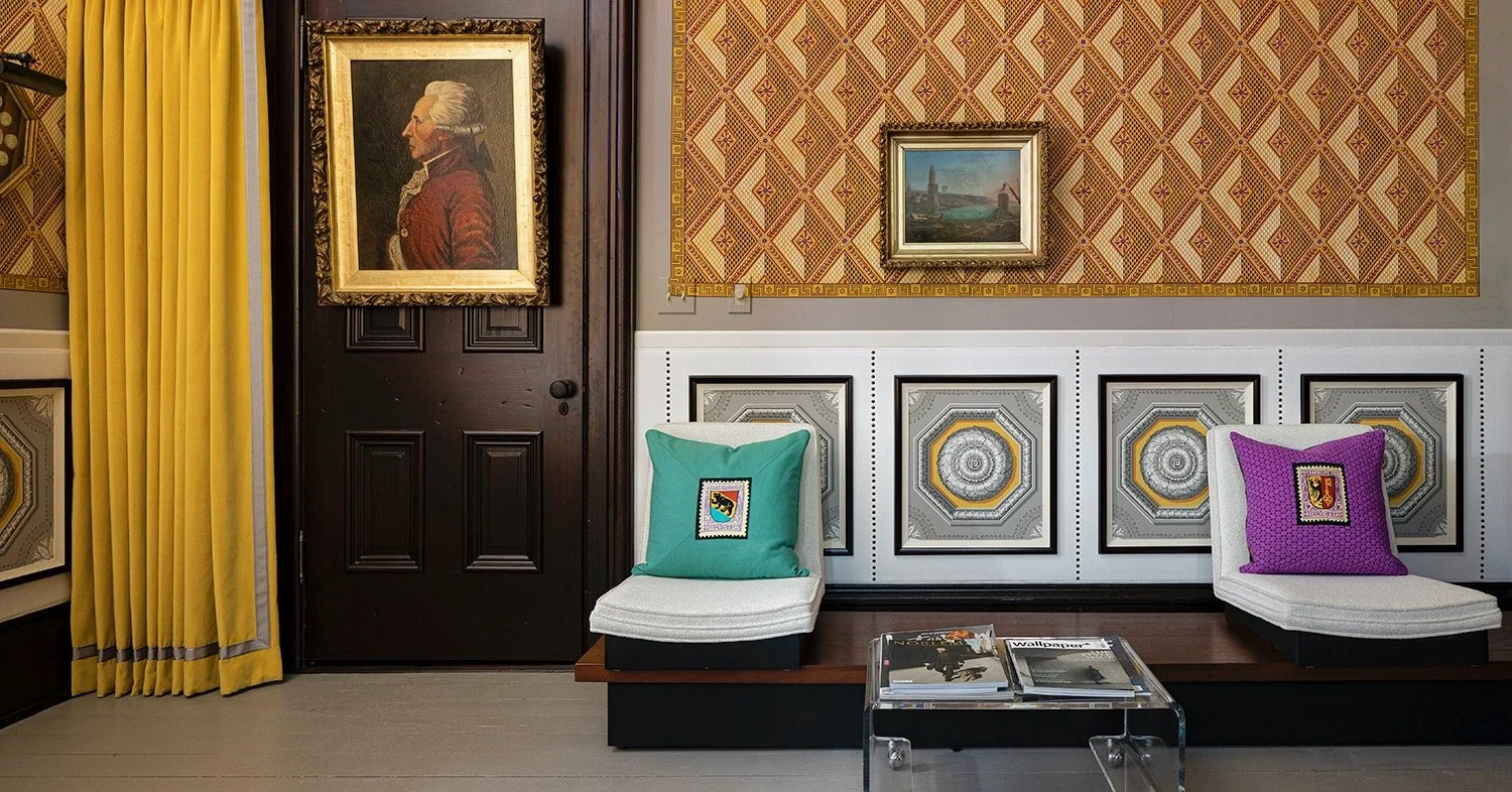 Virchaux Drapery with the Swan Frieze, Historic Athens Welcome Center, Athens, Georgia. American, c. 1815. As seen in Historic Style: Honoring the Past with Design for Today by Kelee Katillac.