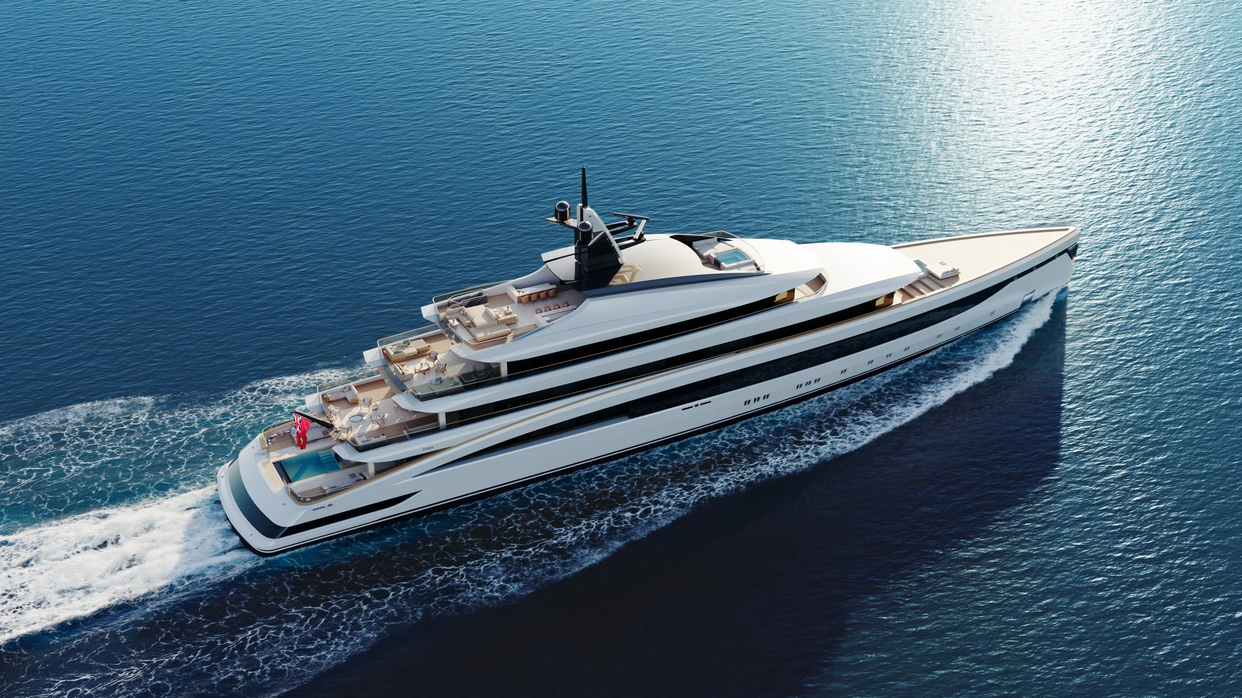Fusion superyacht underway