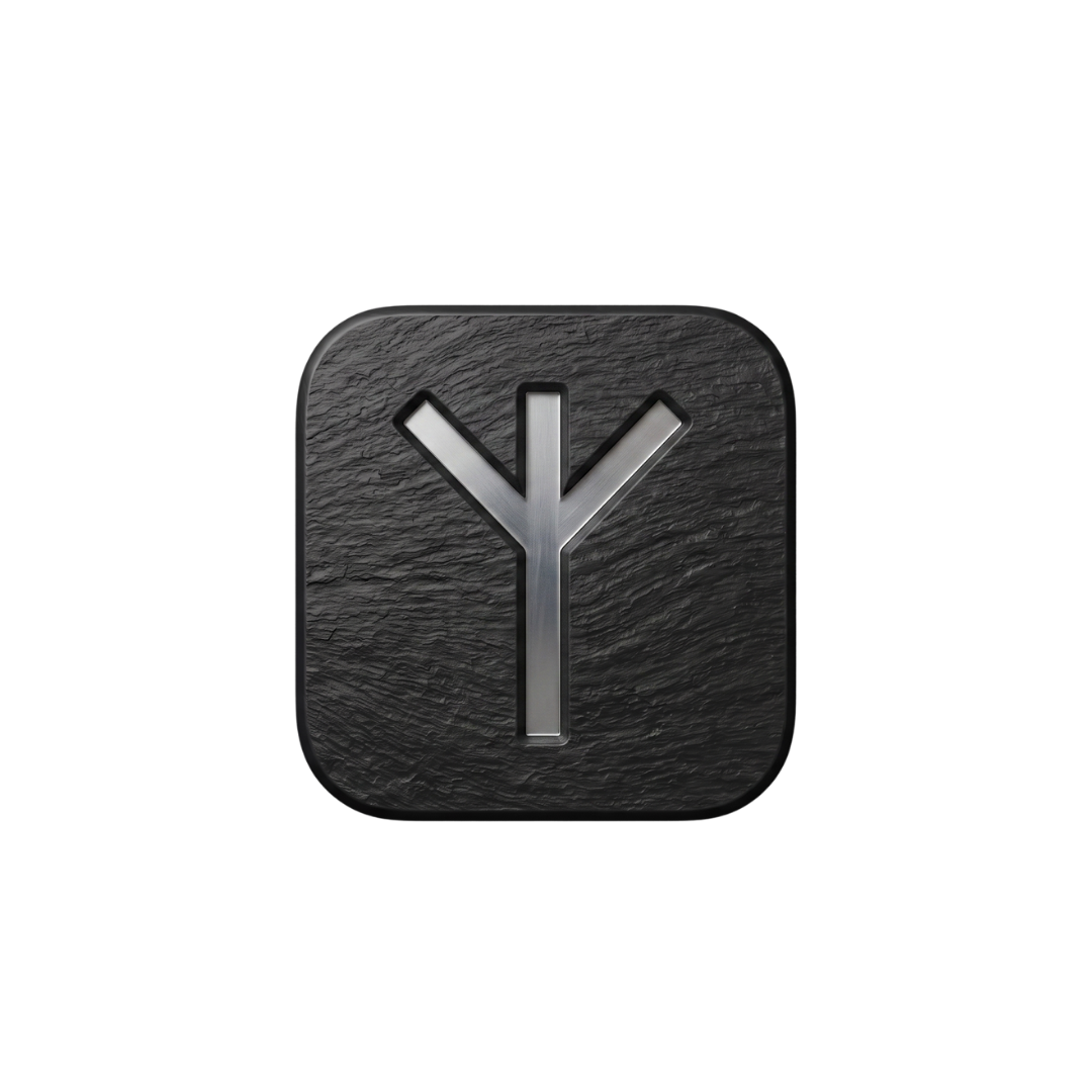 Algiz - Rune. Symbol für Wahrnehmung und Gespür. Im Kontext von Omnitorik: Training der kommunikativen Wirkung