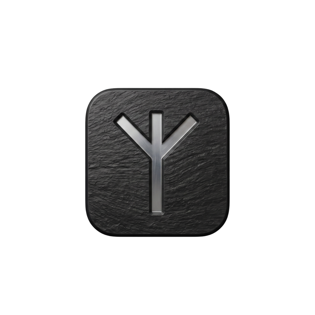 Algiz - Rune. Symbol für Wahrnehmung und Gespür. Im Kontext von Omnitorik: Training der kommunikativen Wirkung