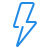Simbolo di fulmine in stile grafico.