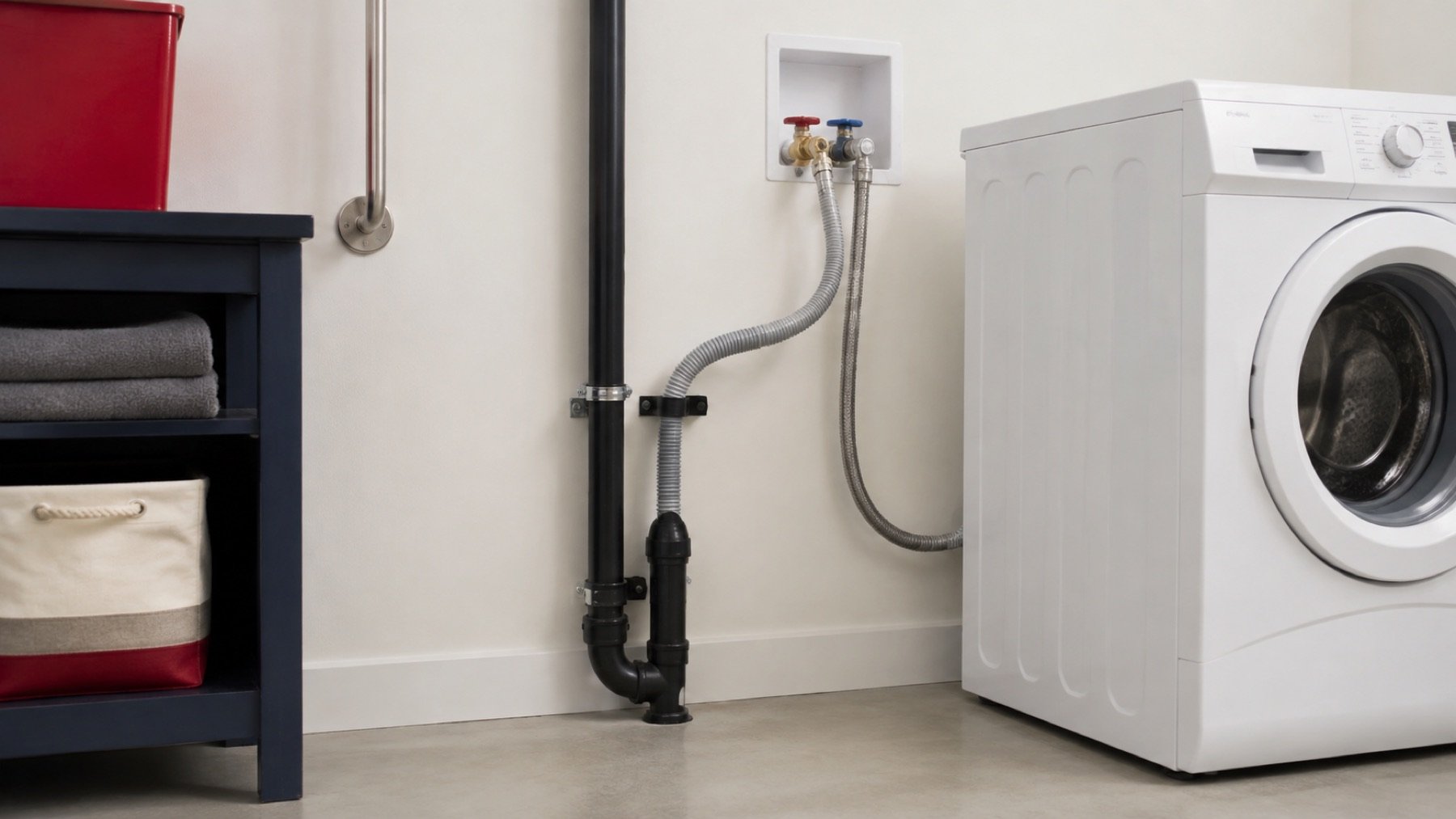 Washing machine drain hose and accessible laundry standpipe