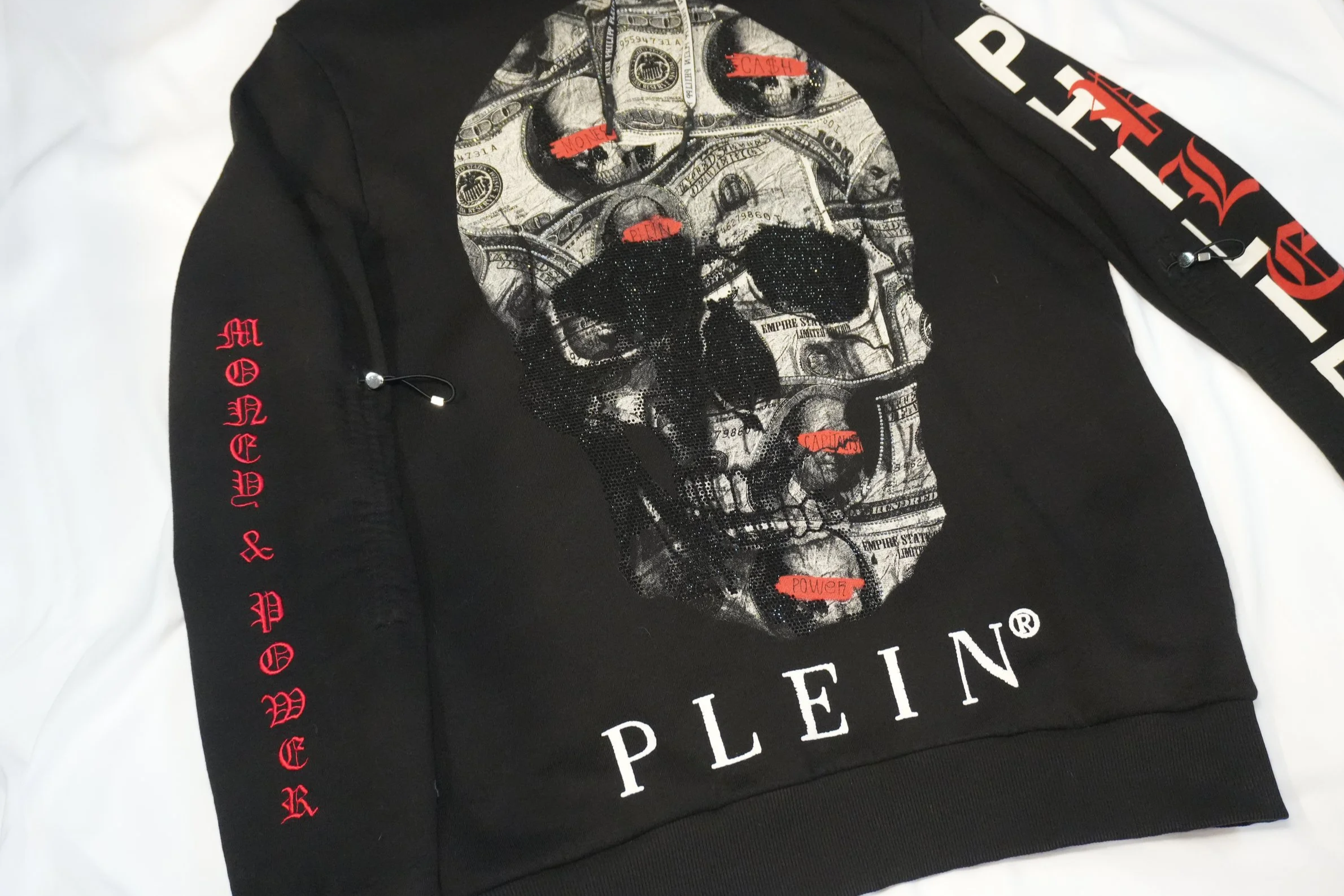 Philipp Plein - Authentic Crystal Skull Graphic Hoodie – Black