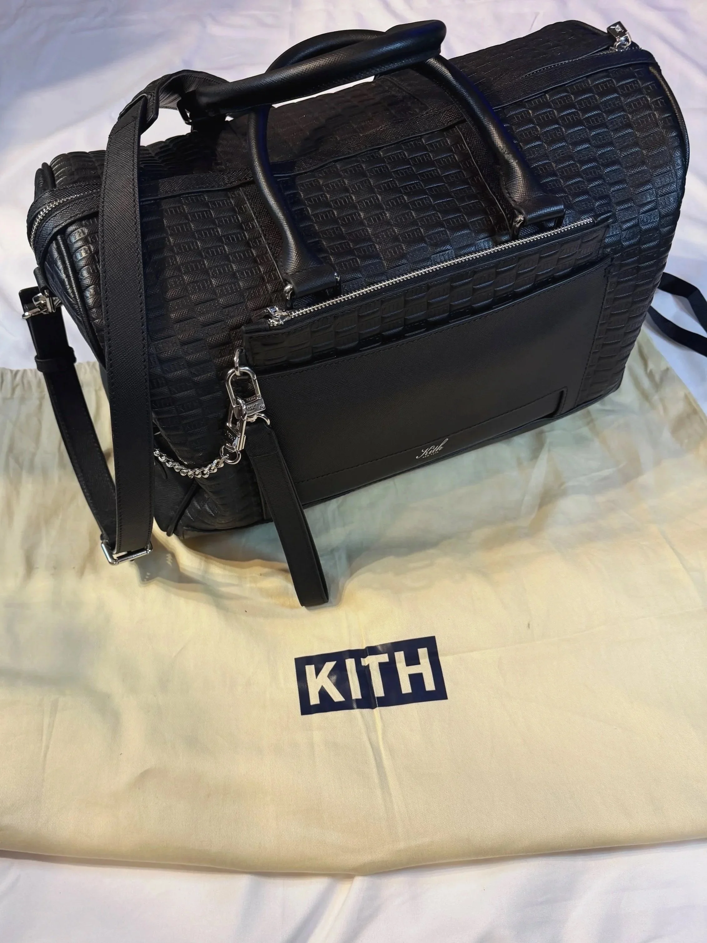 *Authentic* KITH New YorkMonogram Leather Weekender Duffel Bag – Black