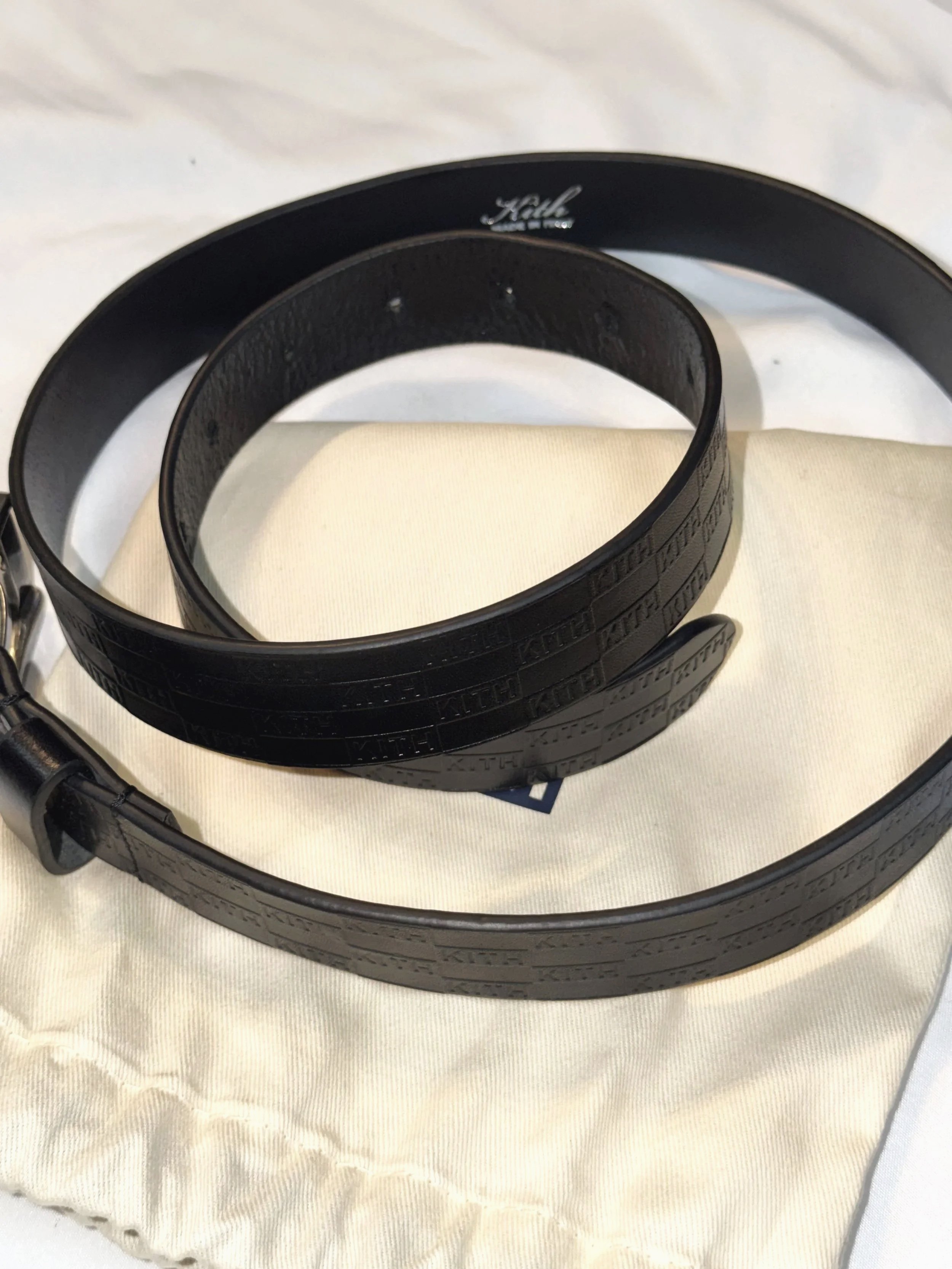 *Authentic* KITH New York Embossed Leather Belt – Black | Made in Italy | Includes Dust Bag