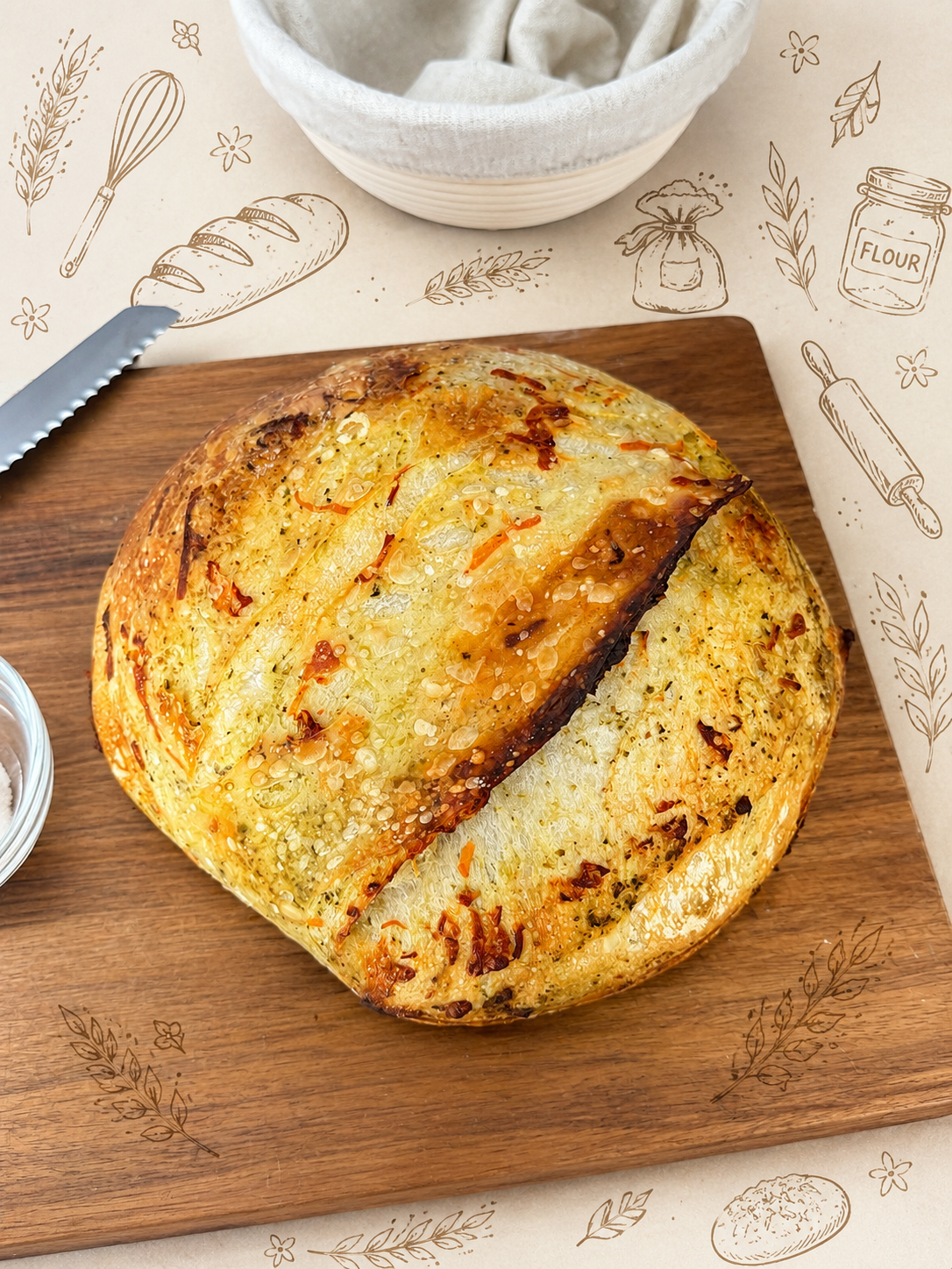 Pesto Parmesan Sourdough Loaf