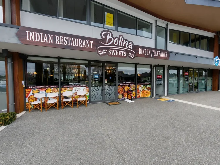 Bolina Sweets and Indian Restaurant storefront at Silverstream Retail Village