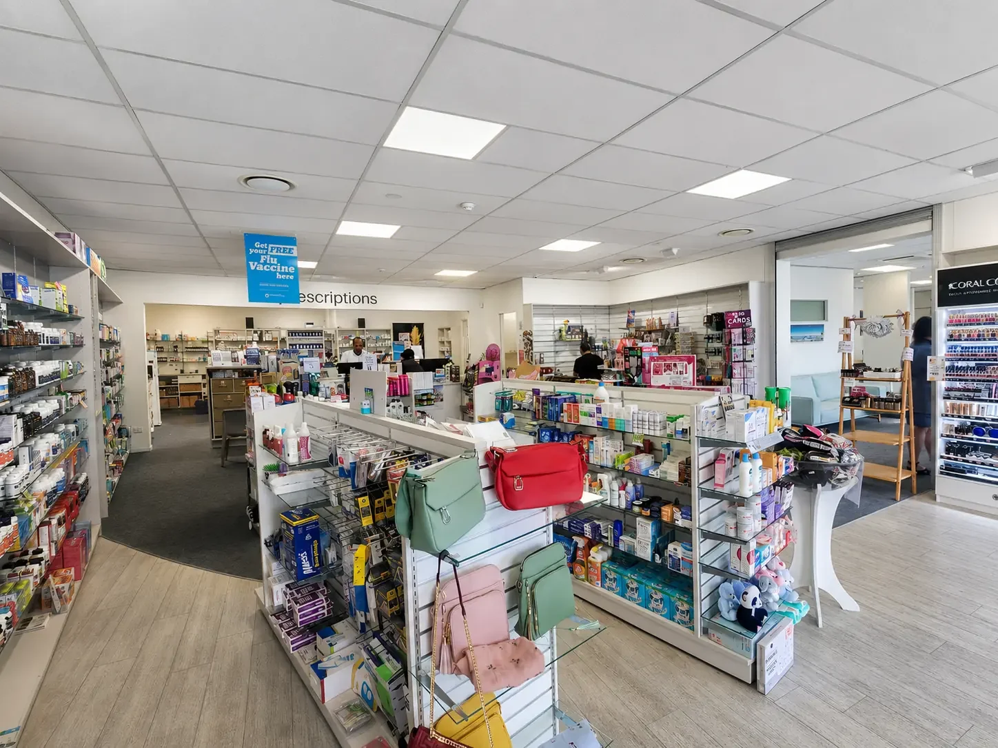Health, beauty and pharmacy products inside Silverstream Pharmacy