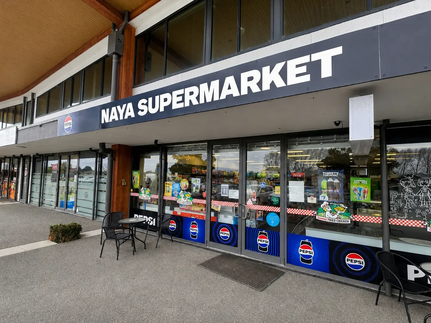 Naya Supermarket storefront at Silverstream Retail Village in Kaiapoi