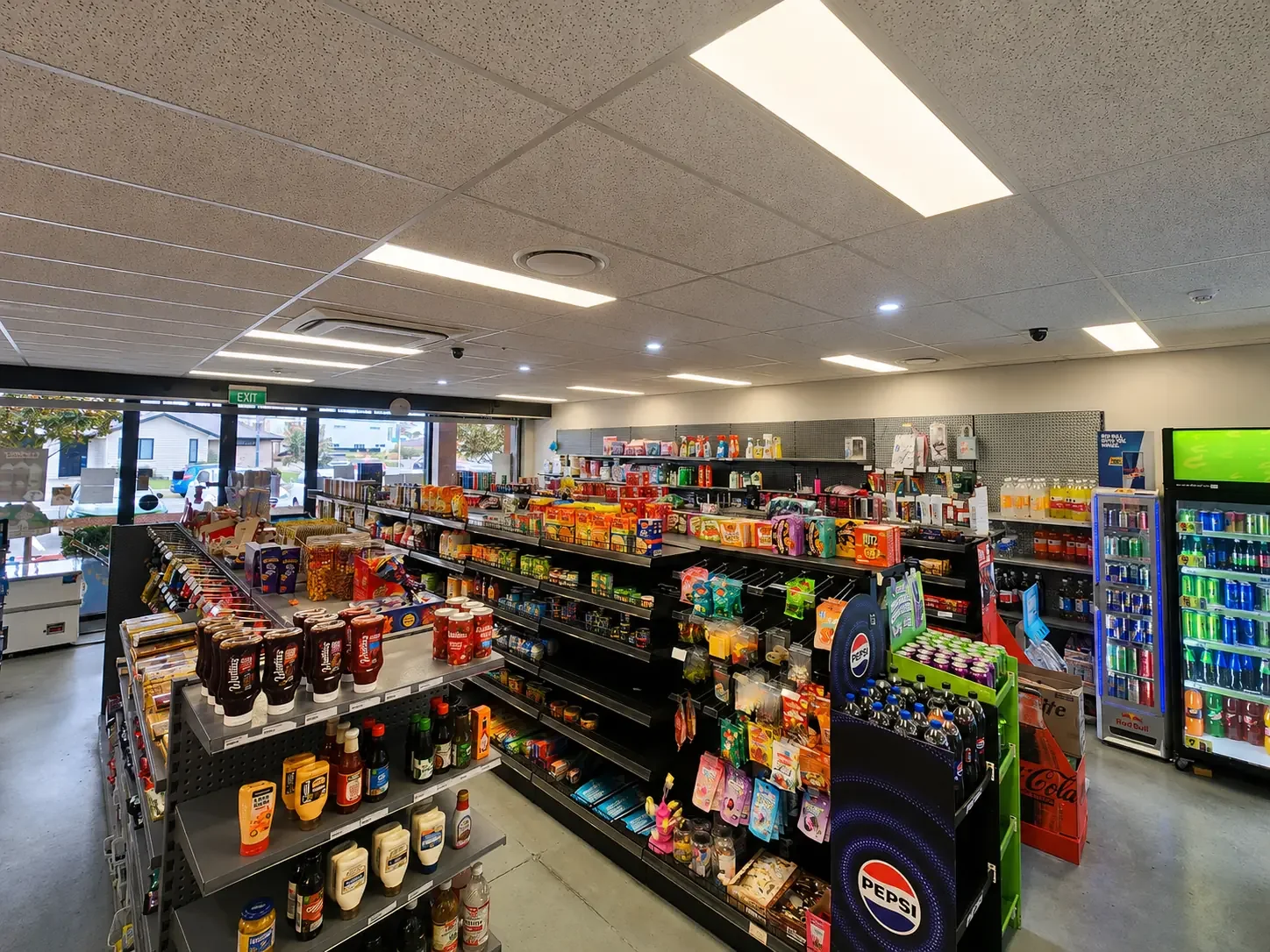 Fresh produce and grocery aisles inside Naya Supermarket