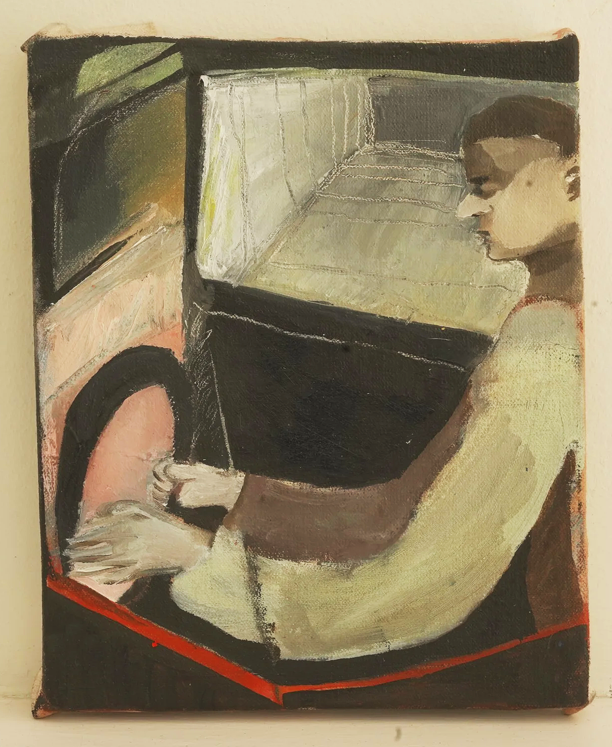 'There's no hope and we probably won't get there.' 16.5cm x 20cm. Oil on canvas.