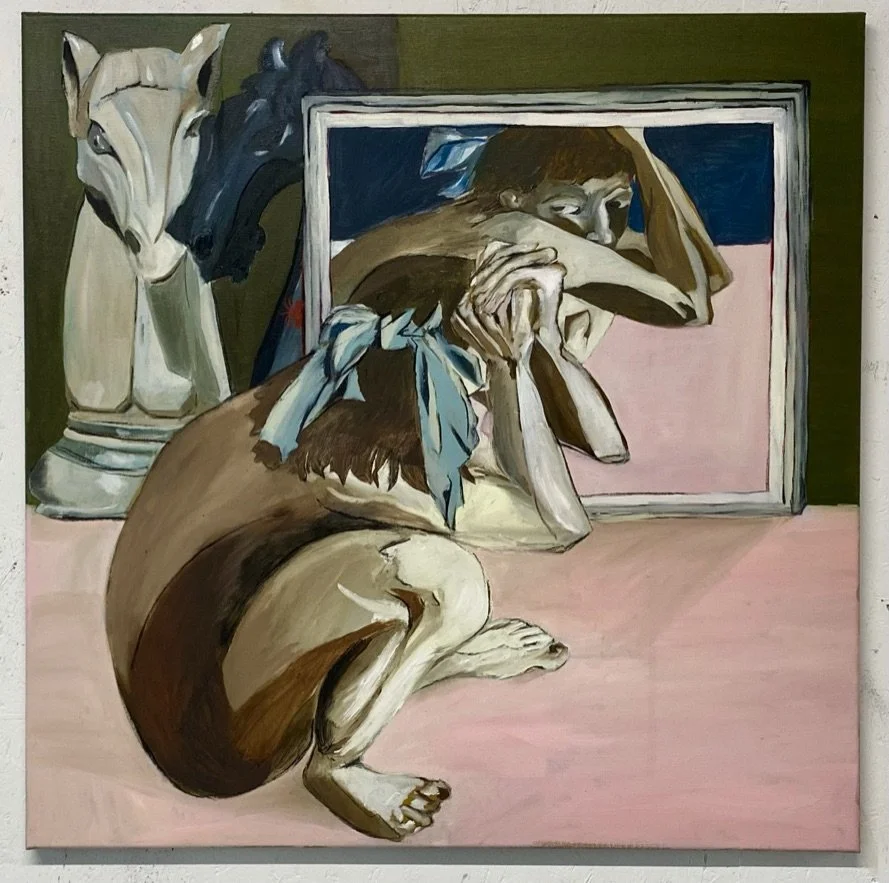 'Under the table. Underneath the floor.' 79.5cm x 79.5cm. Oil on Canvas. 