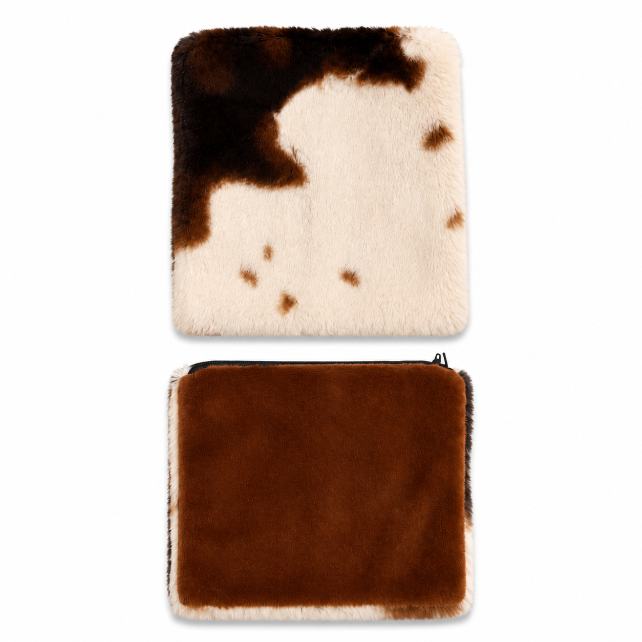 Cow Print Minky Zipper Pouch
