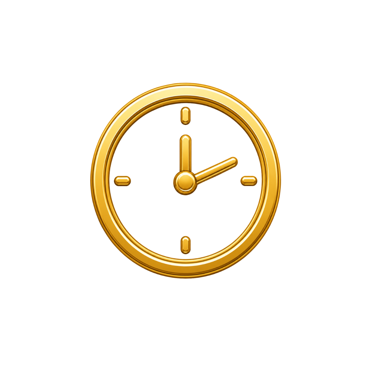 Golden clock showing 3:00 with a background of purple and black