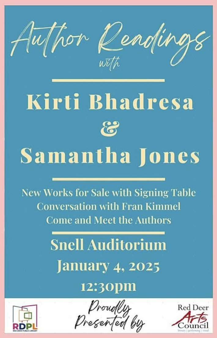 Author reading with Samantha Jones in Red Deer